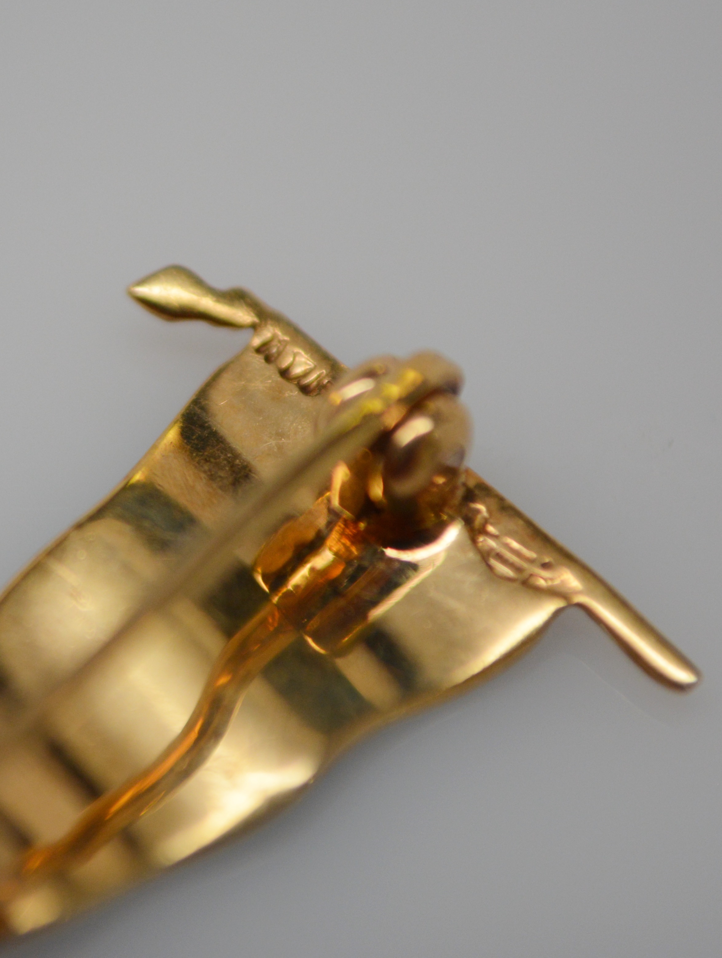 Two 14K Yellow Gold Enamel Brooches and One 9K Rose Gold Turquoise Brooch