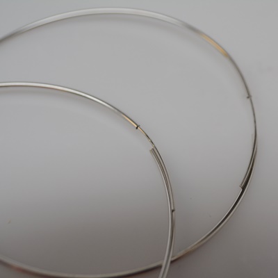 14K White Gold Hoop Pierced Earrings