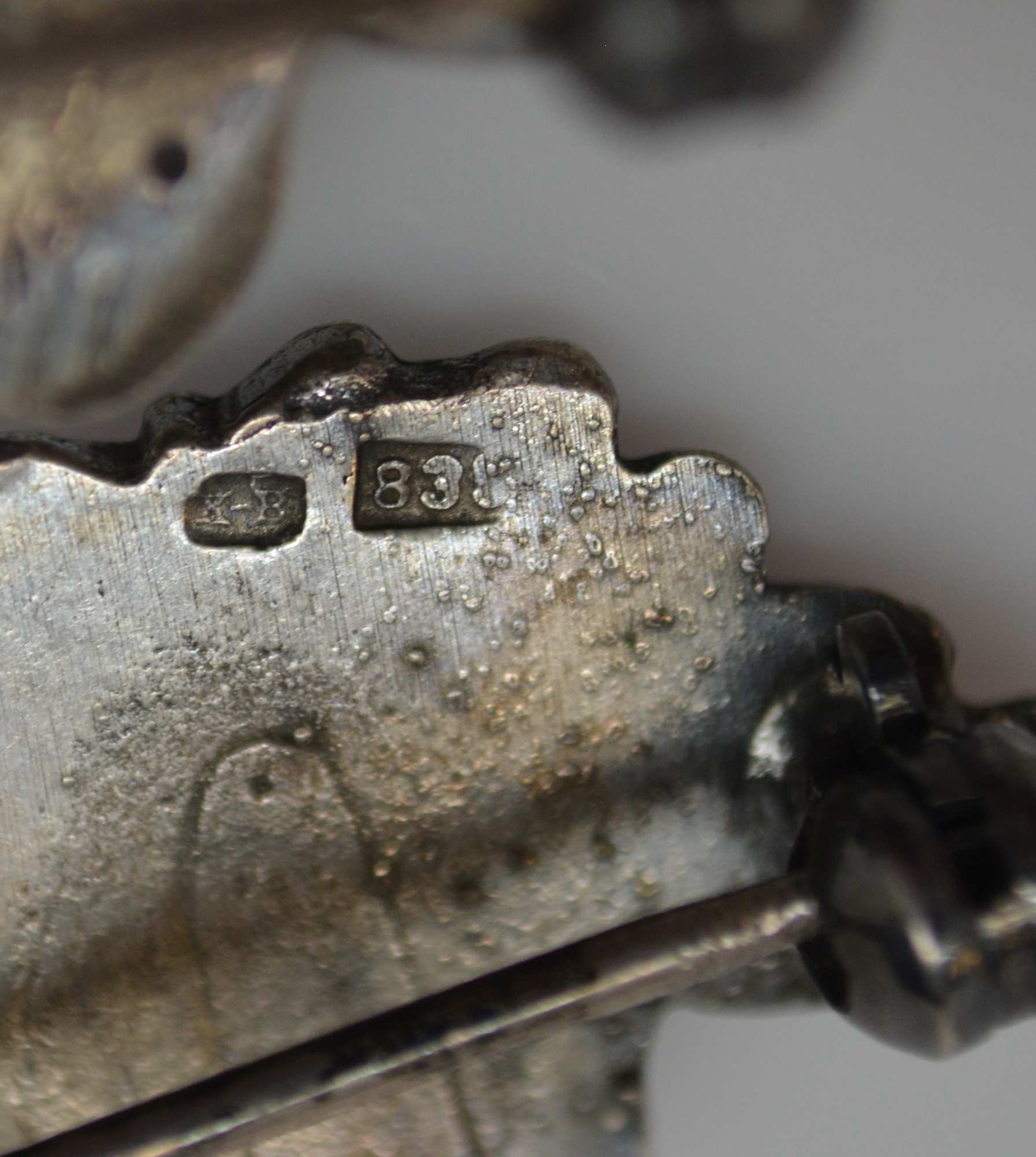 Victorian 835 Silver Cherub Brooches, 925 Bar Brooch and Southwest Style 800 Circular Brooch