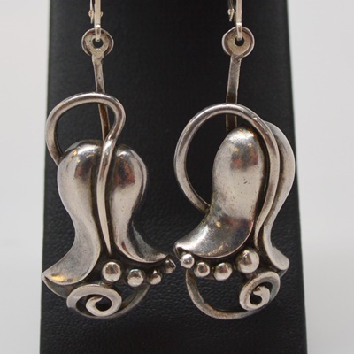 Mexican Sterling Silver Pierced Dangle Earrings