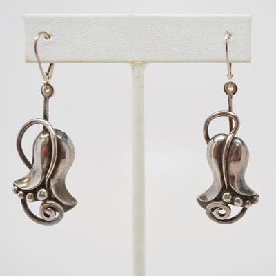 Mexican Sterling Silver Pierced Dangle Earrings