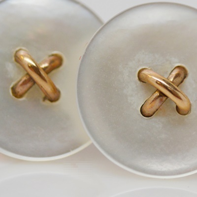 14K Yellow Gold Mother of Pearl Screwback Cufflinks