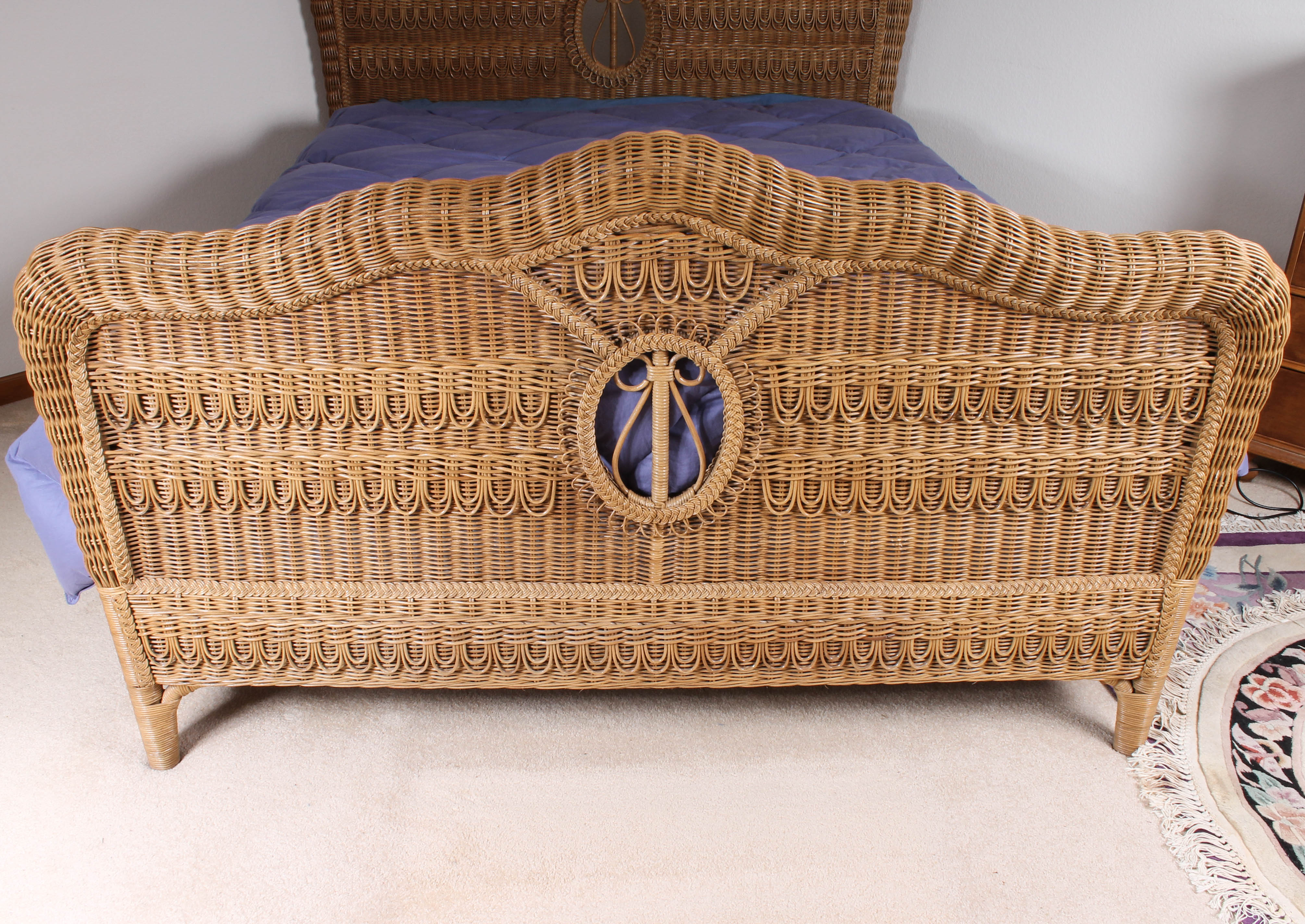 Queen Size Wicker Bed Frame