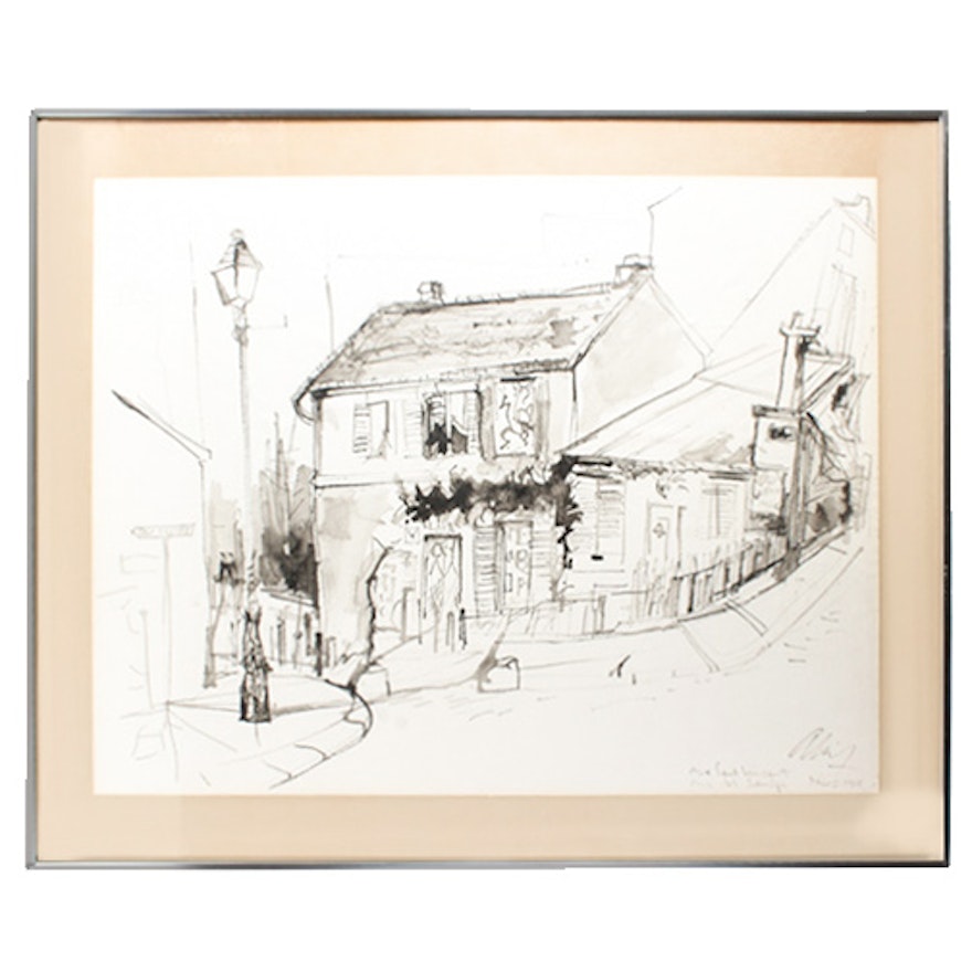 Charcoal Drawing of a Townscape