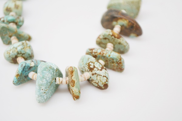 Turquoise and Shell Heishi Necklace