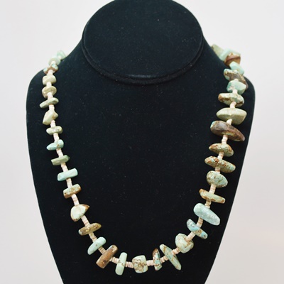 Turquoise and Shell Heishi Necklace