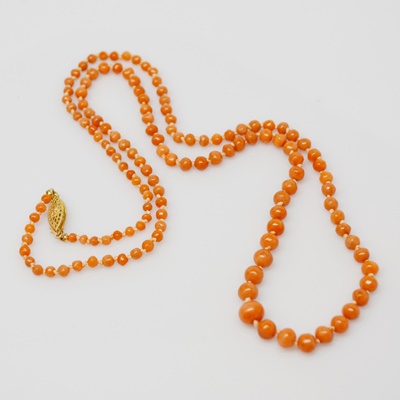 Coral Necklace With 14K Yellow Gold Clasp