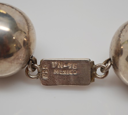 Vintage Mexican Sterling Silver Beaded Necklace