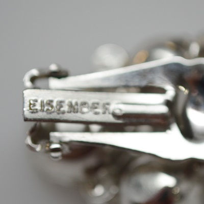 Eisenberg Circa 1950s Vintage "Headlight" Rhinestone Jewelry Set With Original Box