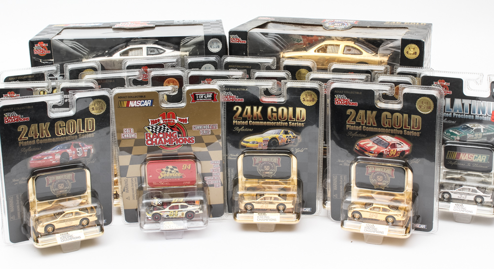 Racing Champions NASCAR 24K Gold and Platinum Plated Die Cast Scale Car Collection
