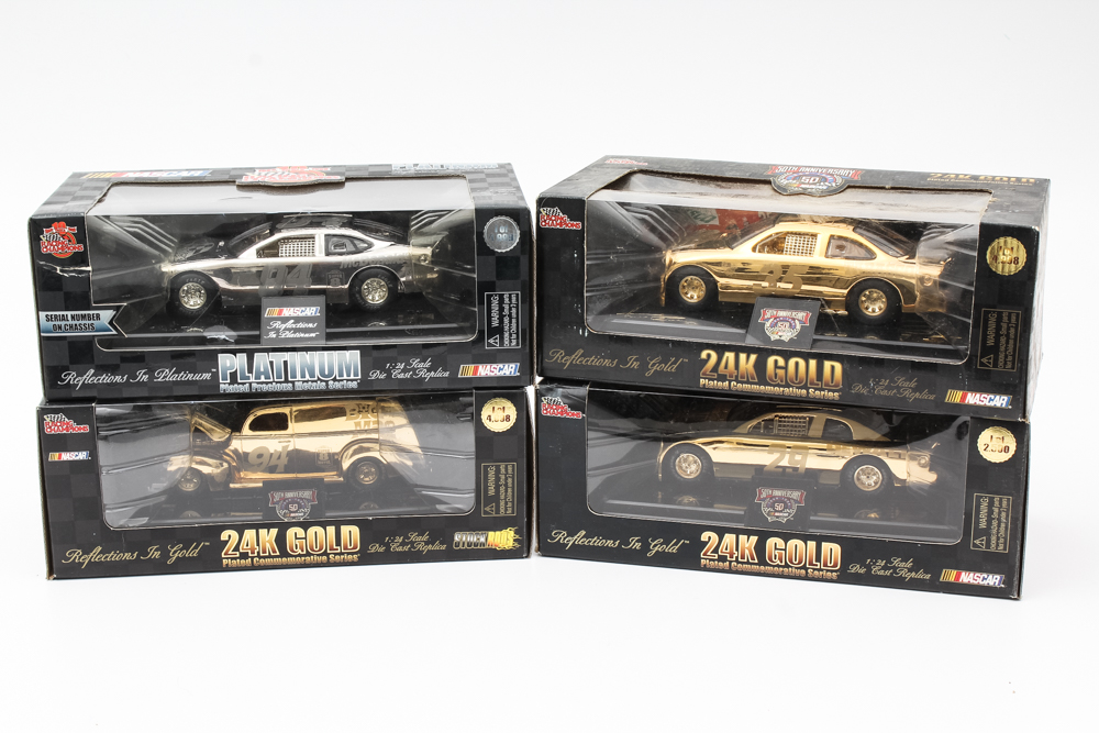 Racing Champions NASCAR 24K Gold and Platinum Plated Die Cast Scale Car Collection