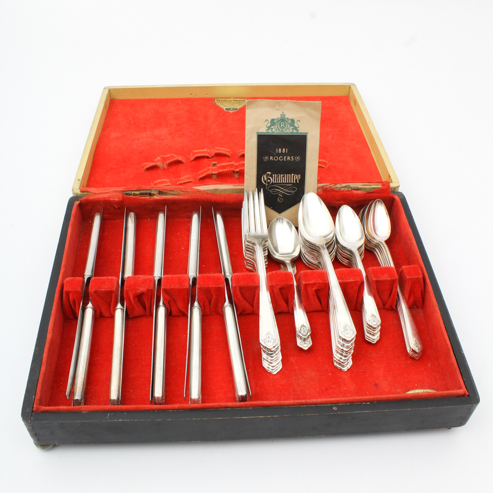 1881 Rogers "Chevron" Silver Plate Flatware