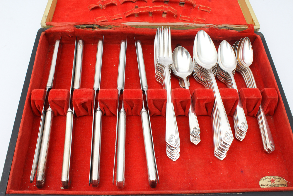 1881 Rogers "Chevron" Silver Plate Flatware