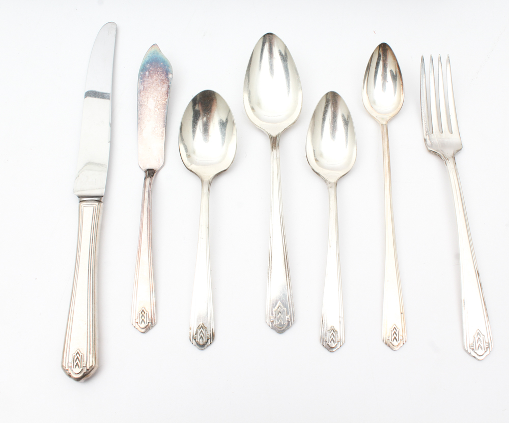 1881 Rogers "Chevron" Silver Plate Flatware