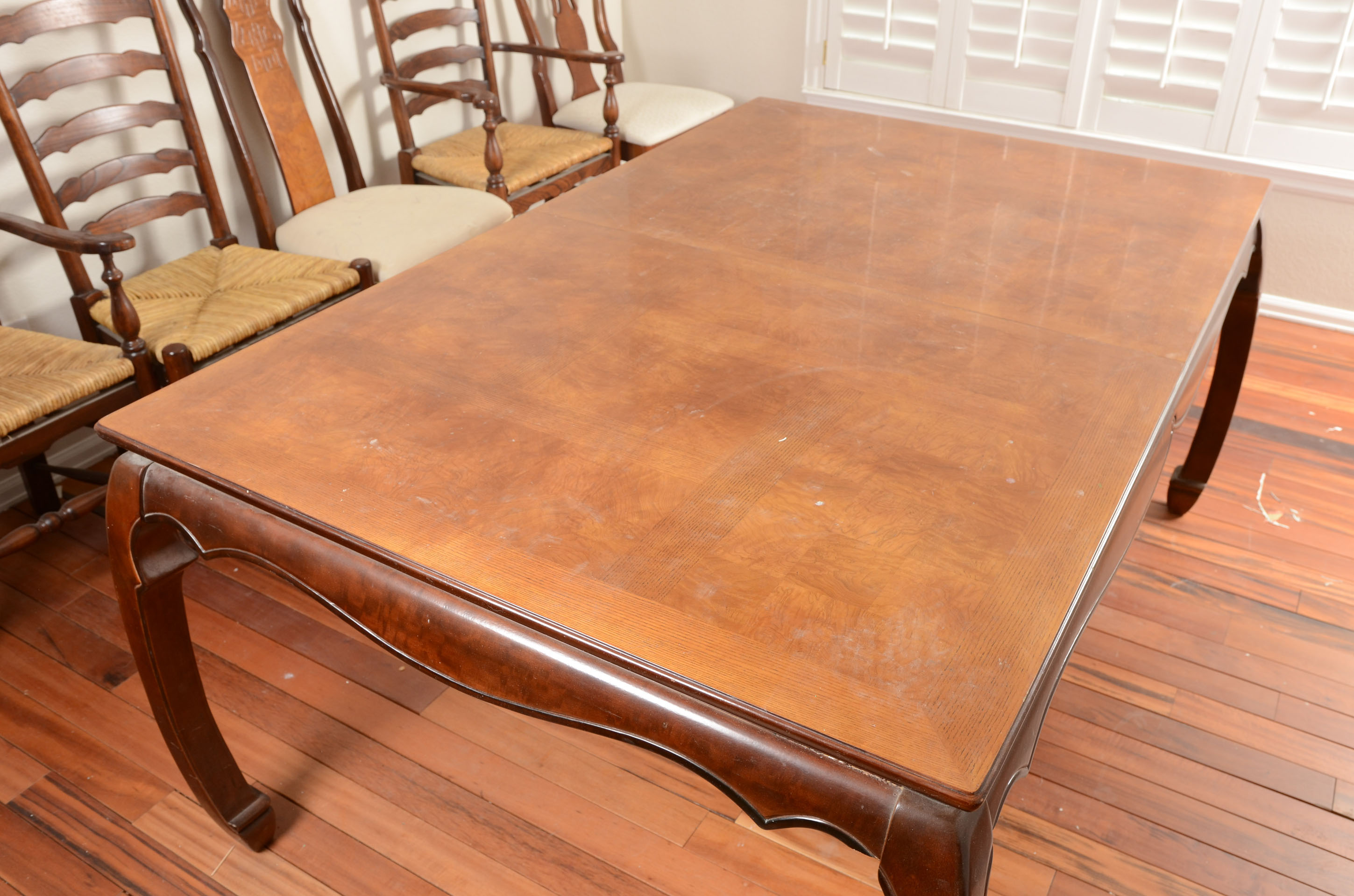 Asian Inspired Dining Room Table with Chairs