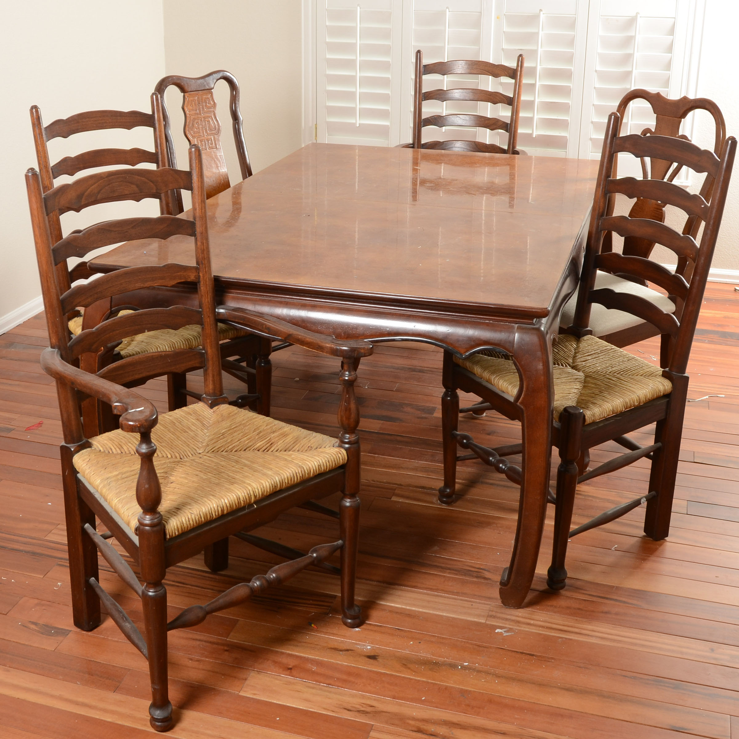 Asian Inspired Dining Room Table with Chairs
