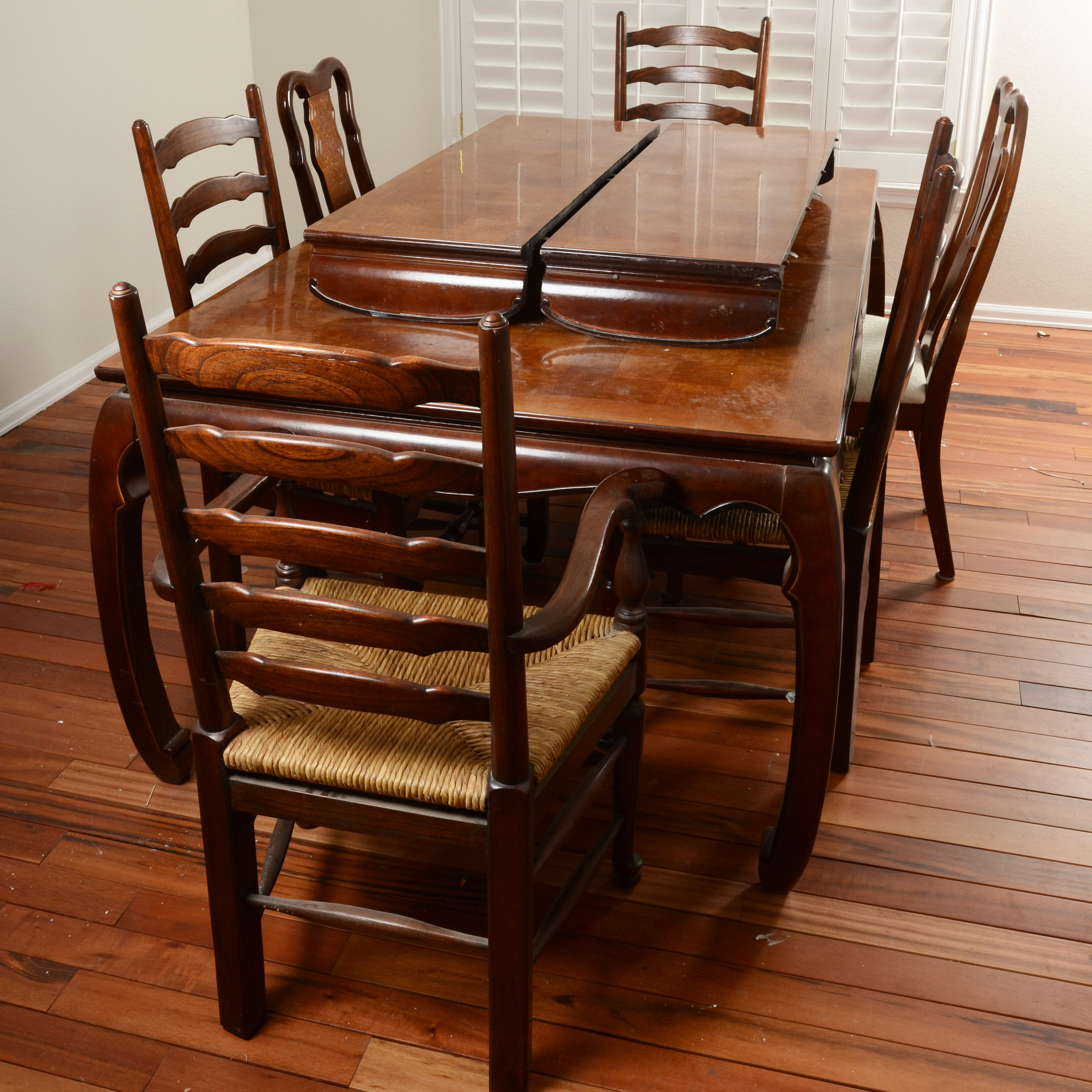 Asian Inspired Dining Room Table with Chairs