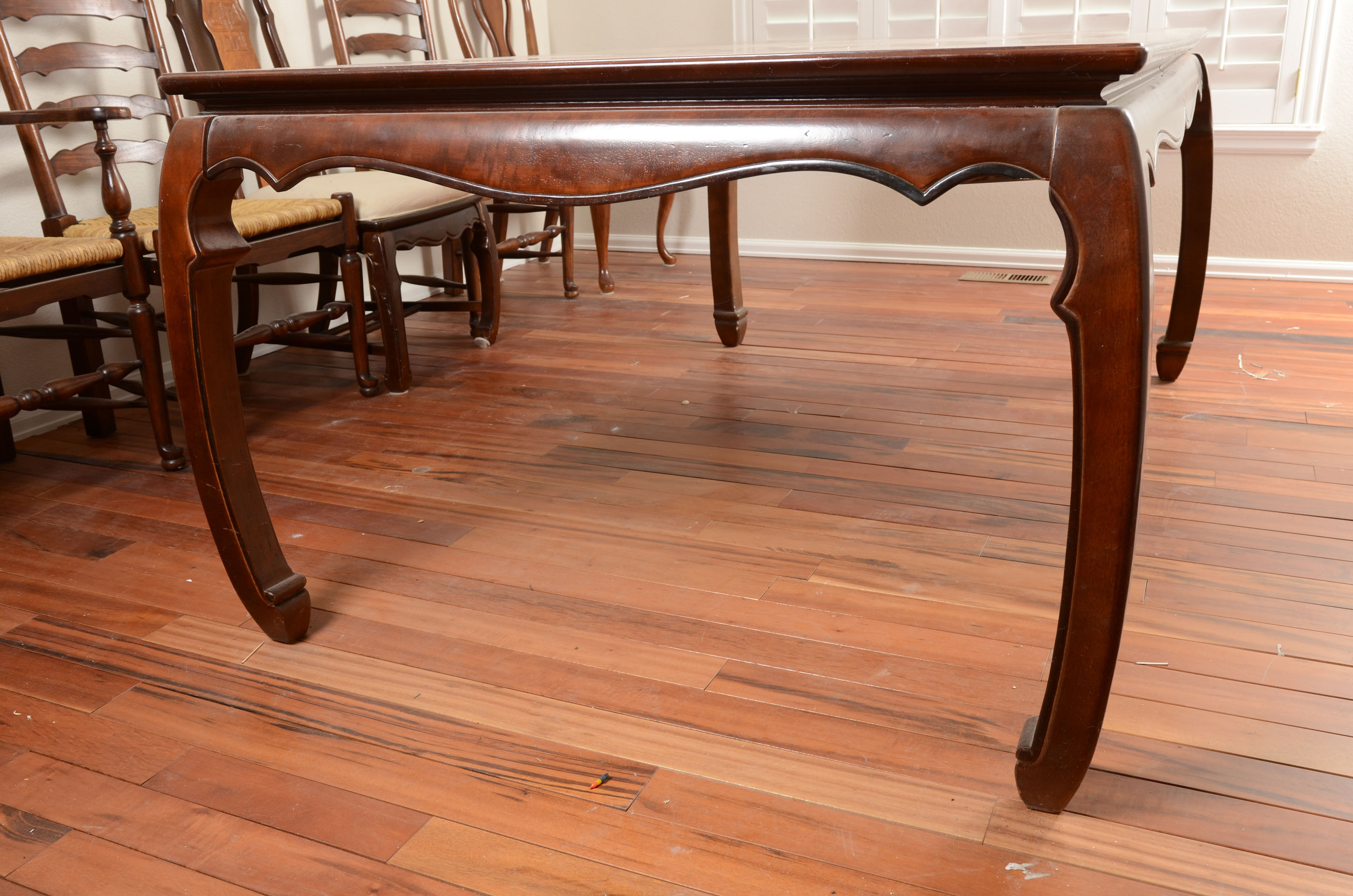 Asian Inspired Dining Room Table with Chairs