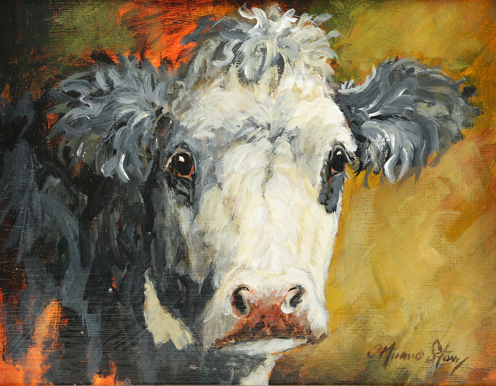 Christine Marcus Stone Oil Painting on Board "The Charmer"