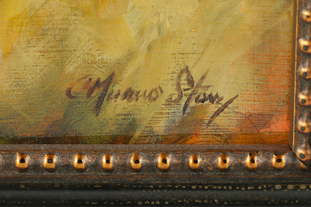 Christine Marcus Stone Oil Painting on Board "The Charmer"