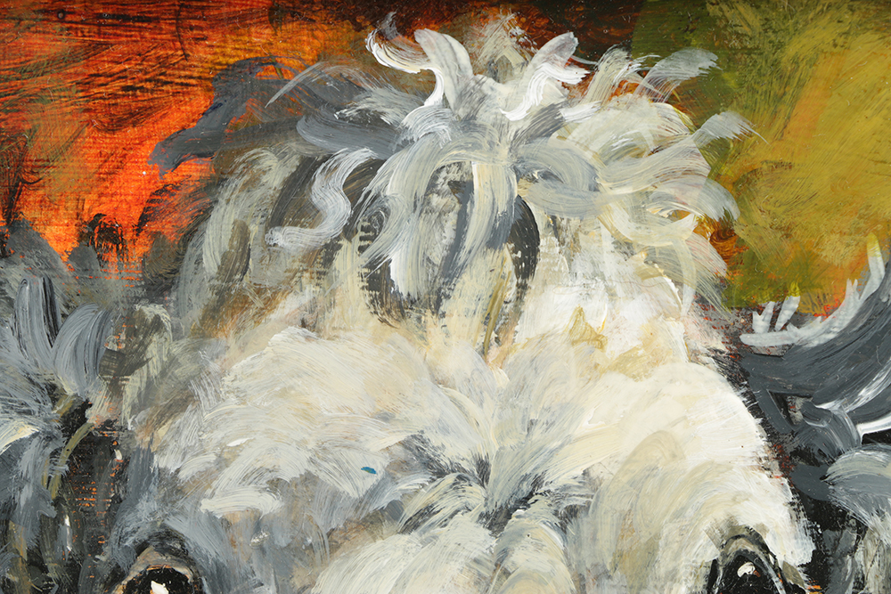 Christine Marcus Stone Oil Painting on Board "The Charmer"