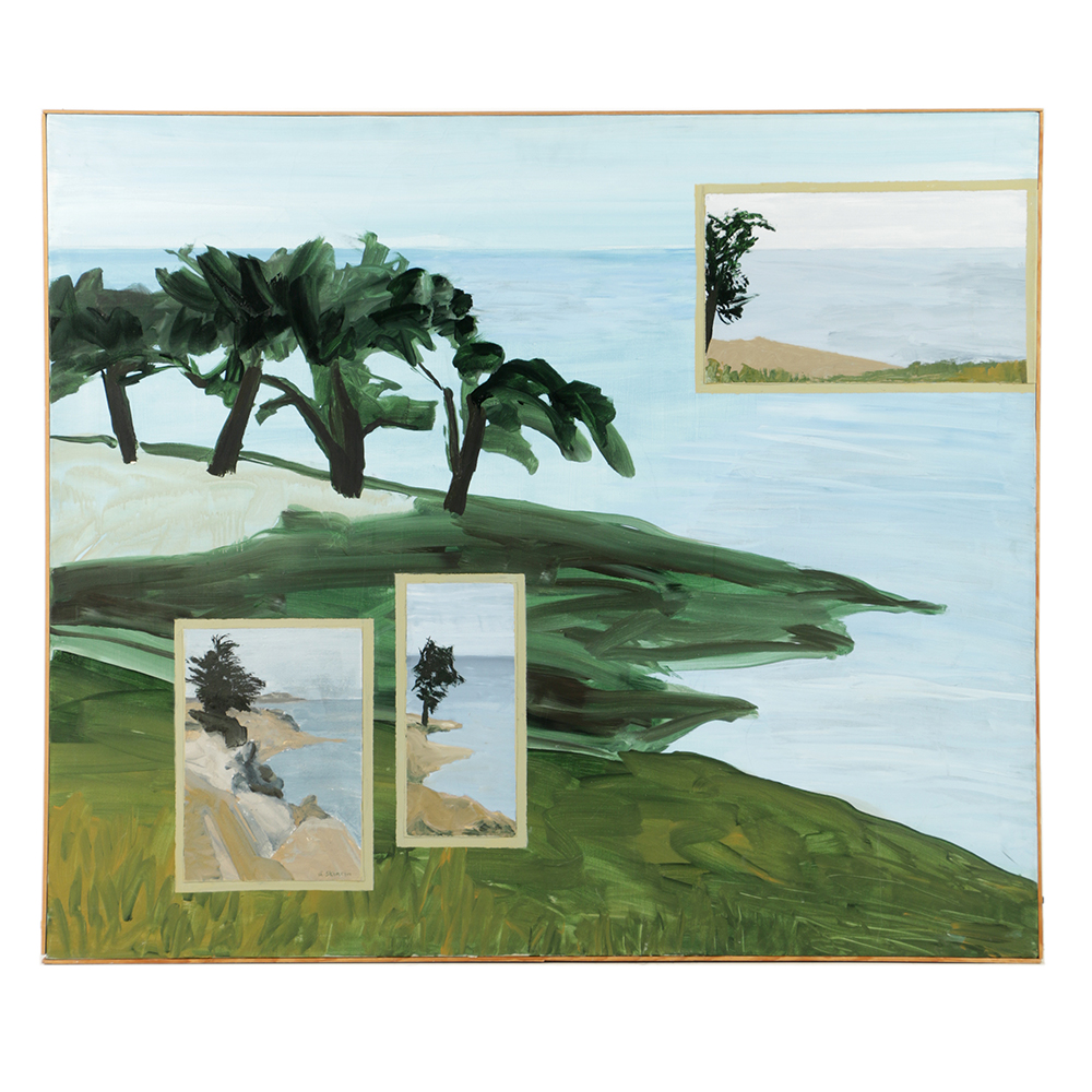 Ann Sklarin Acrylic Painting on Canvas "Off Route 1, Canoe"