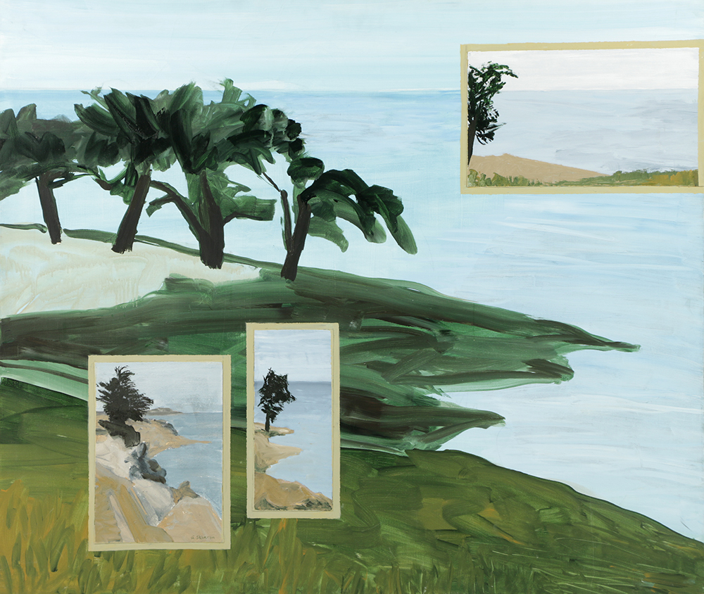 Ann Sklarin Acrylic Painting on Canvas "Off Route 1, Canoe"