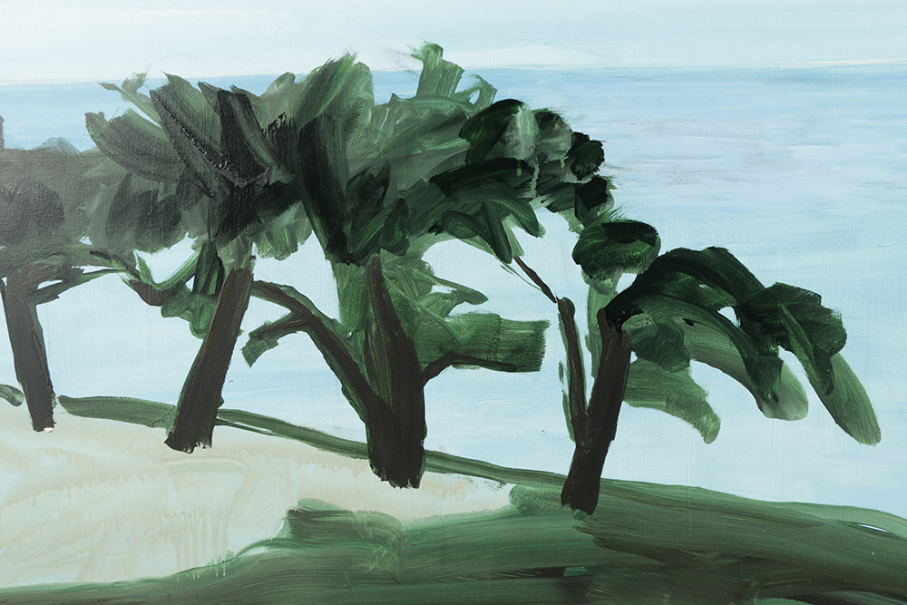 Ann Sklarin Acrylic Painting on Canvas "Off Route 1, Canoe"