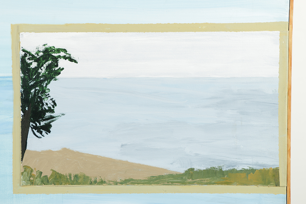 Ann Sklarin Acrylic Painting on Canvas "Off Route 1, Canoe"