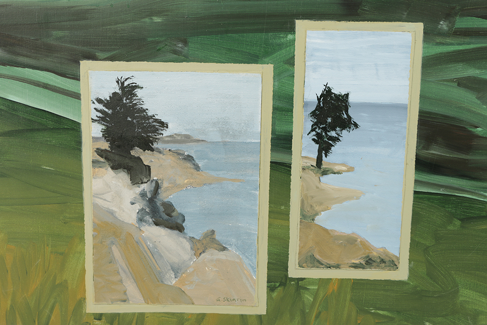 Ann Sklarin Acrylic Painting on Canvas "Off Route 1, Canoe"