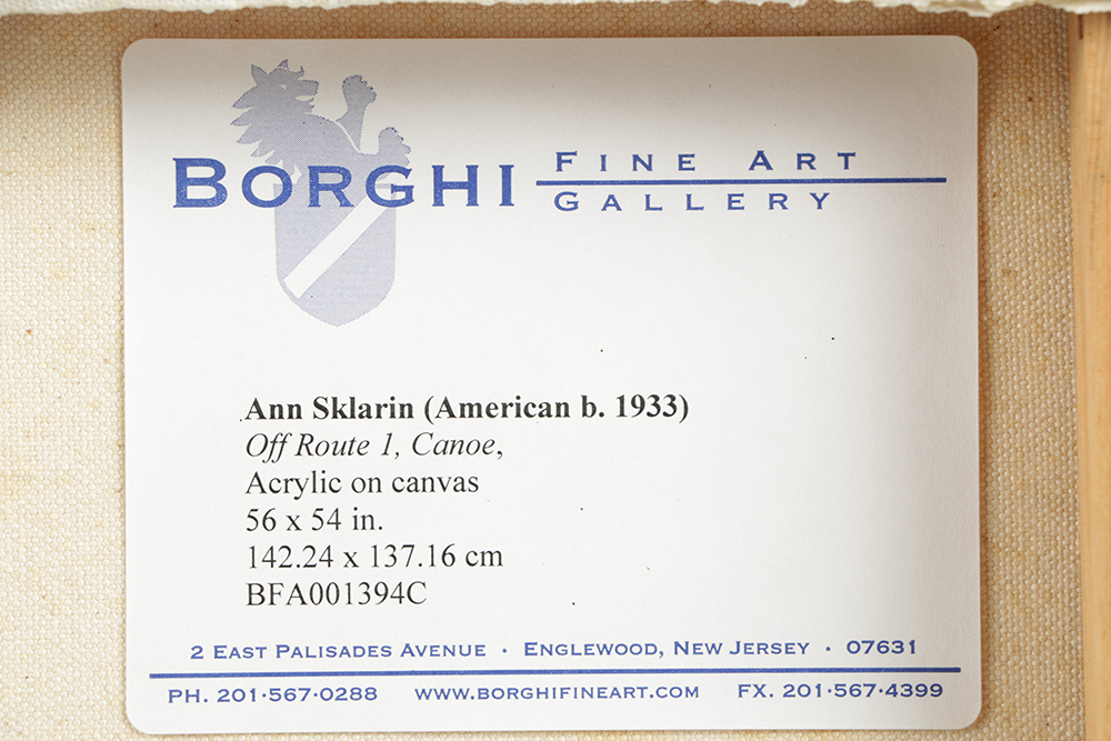 Ann Sklarin Acrylic Painting on Canvas "Off Route 1, Canoe"