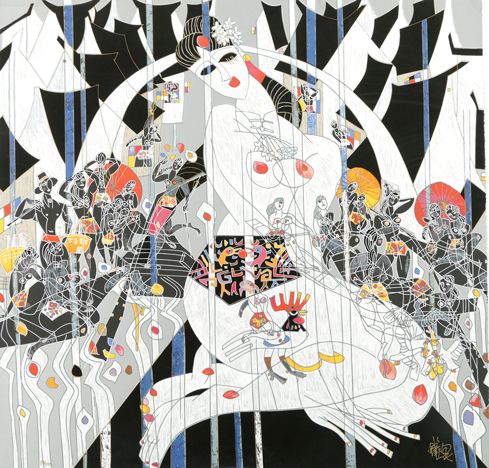 Tie-Feng Jiang Limited Edition Serigraph on Paper "Young Girl of Suzhou"