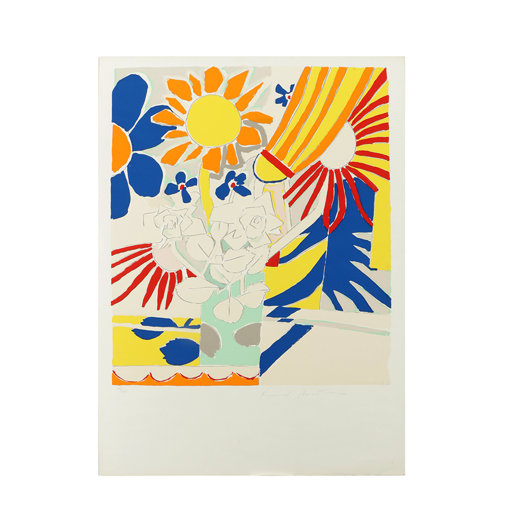 Knox Martin Signed Limited Edition Serigraph on Paper "Flowers 7"