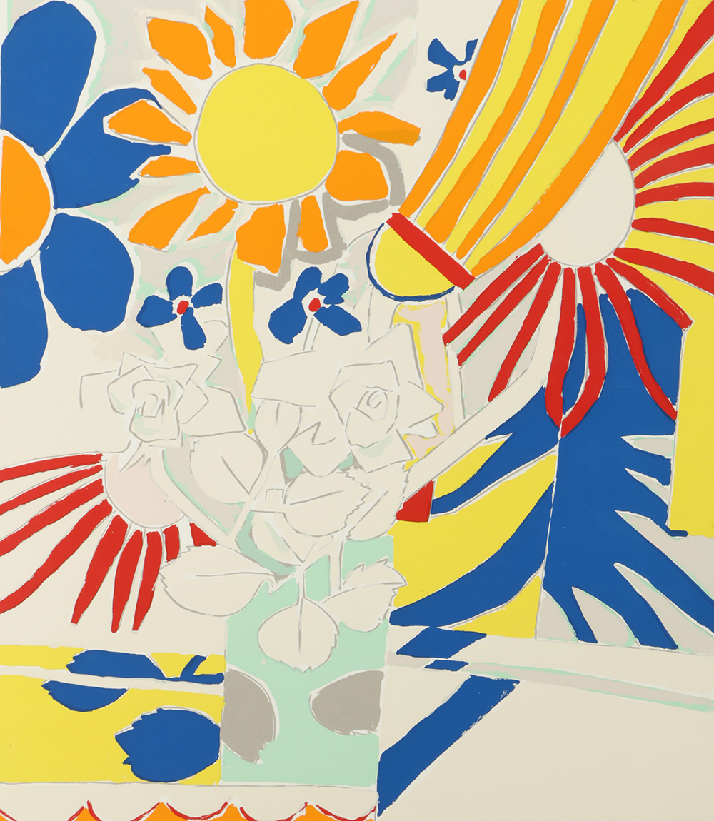 Knox Martin Signed Limited Edition Serigraph on Paper "Flowers 7"