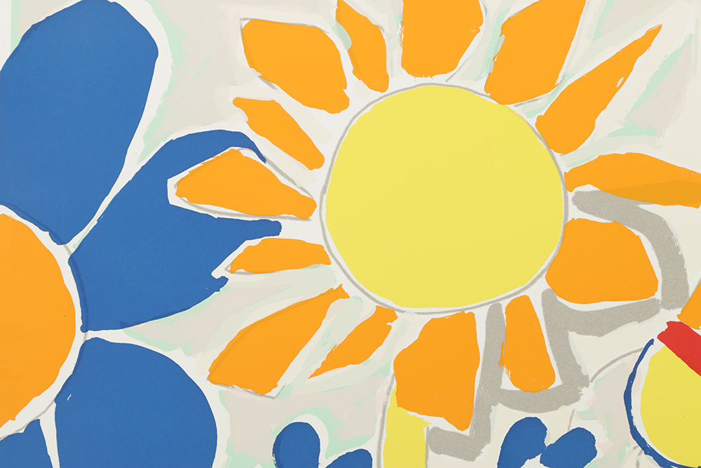 Knox Martin Signed Limited Edition Serigraph on Paper "Flowers 7"