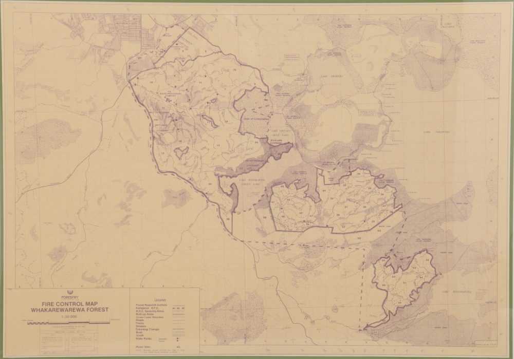 Forestry Corporation Fire Control Map of New Zealand's Whakarewarewa Forest