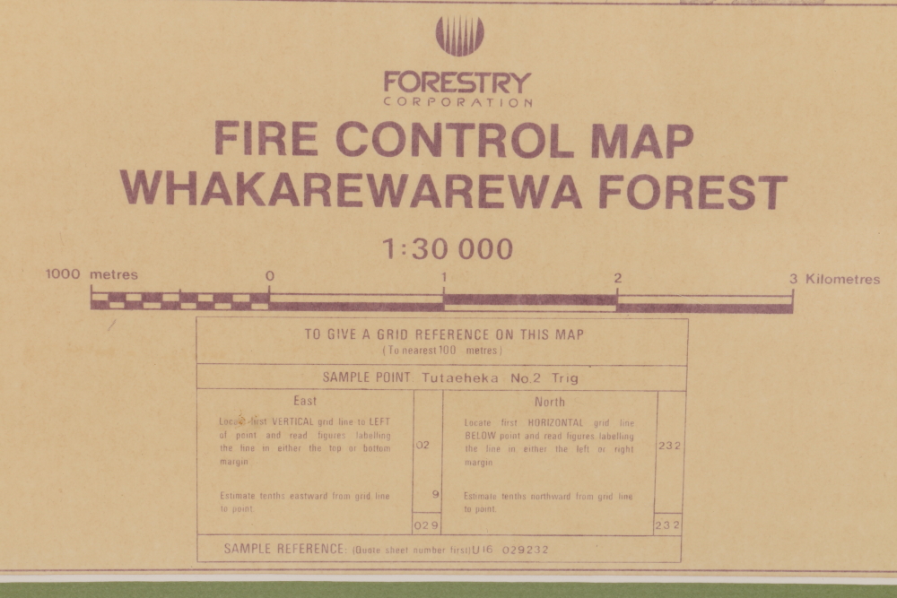 Forestry Corporation Fire Control Map of New Zealand's Whakarewarewa Forest