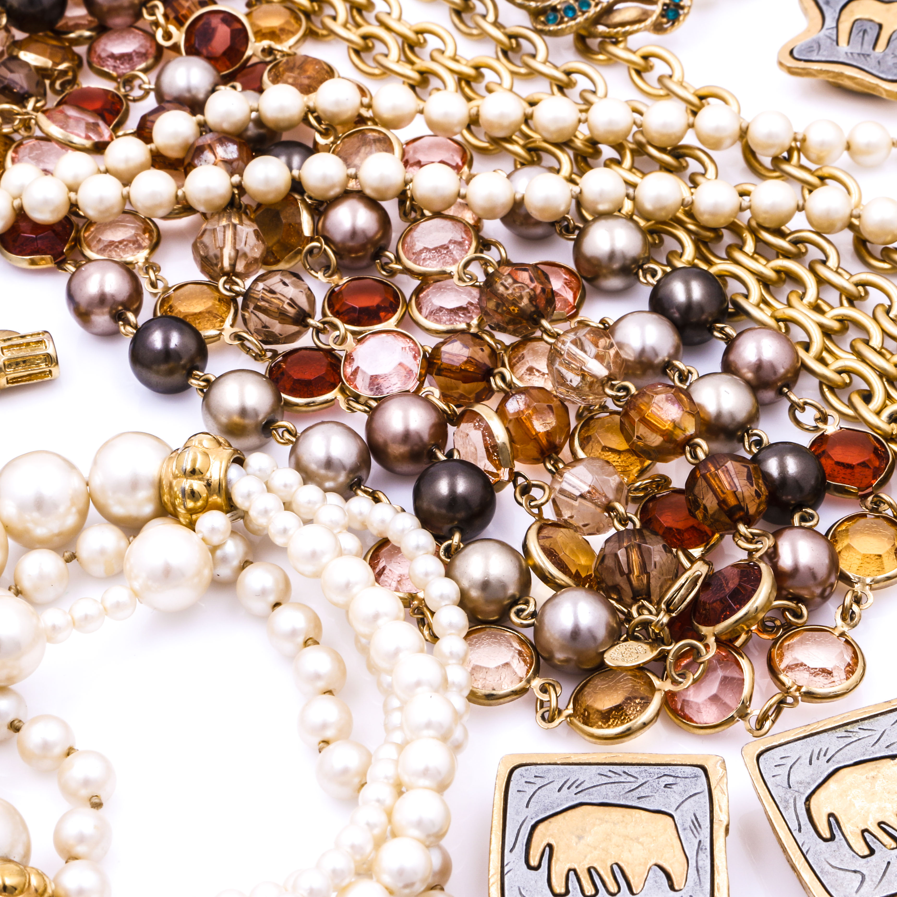 Collection of Gold Tone Costume Jewelry