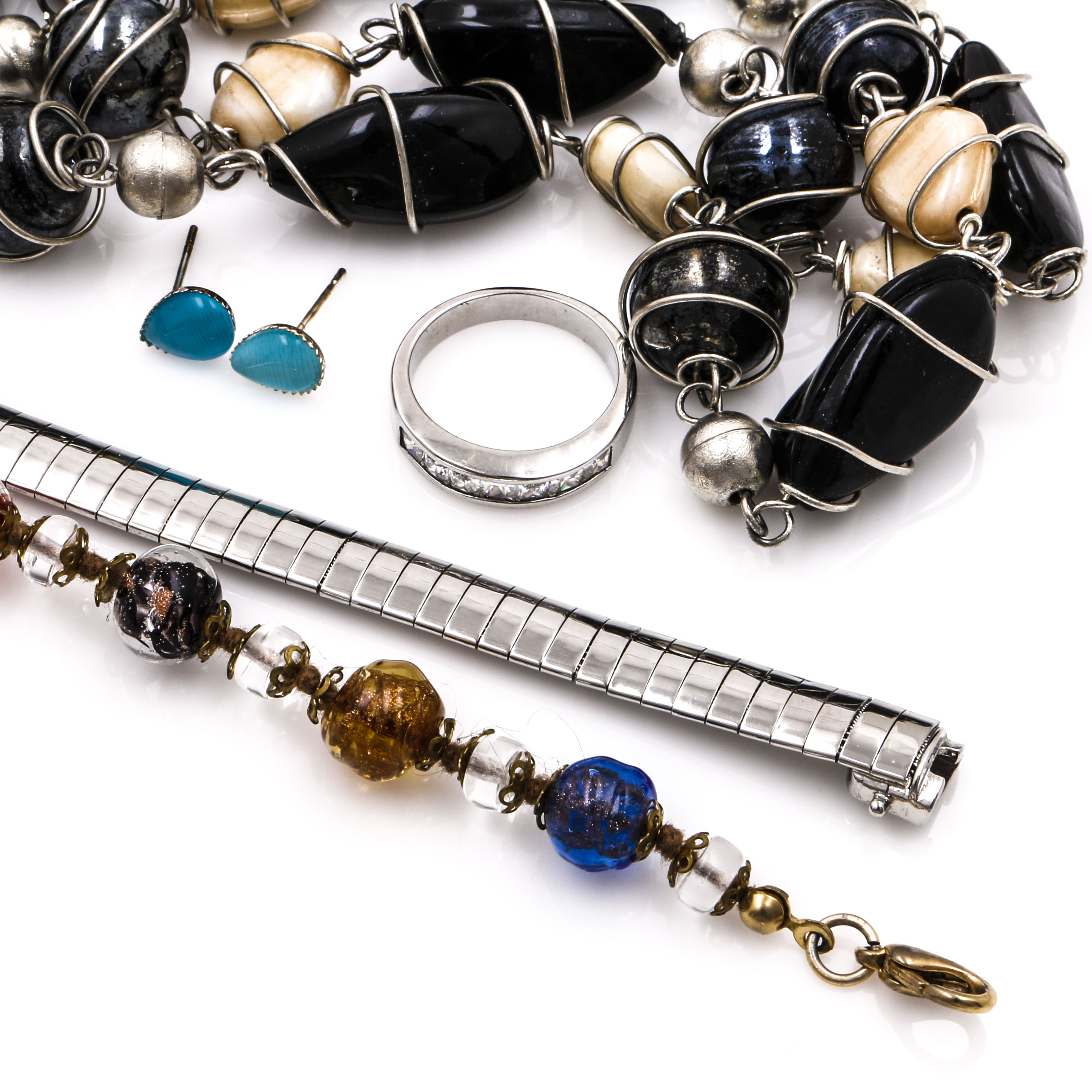Silver Tone Assortment of Costume Jewelry