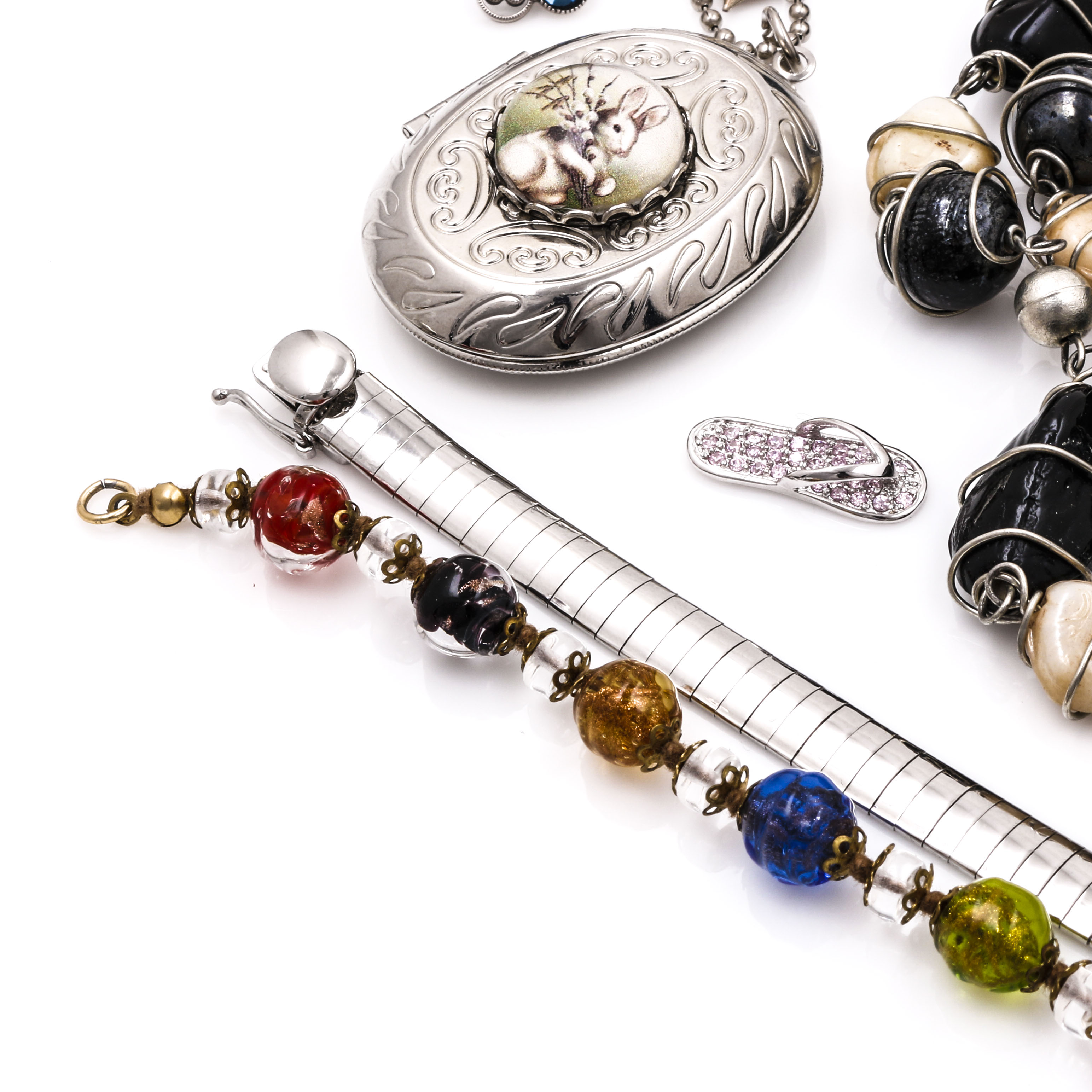 Silver Tone Assortment of Costume Jewelry