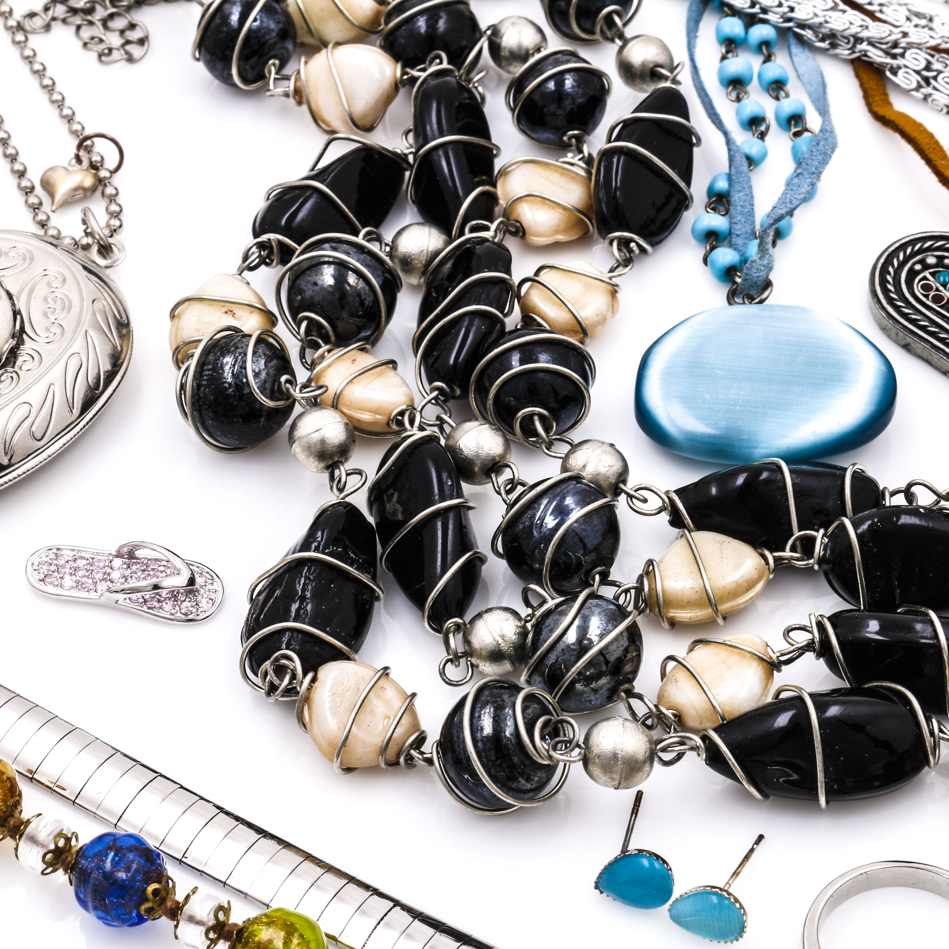 Silver Tone Assortment of Costume Jewelry