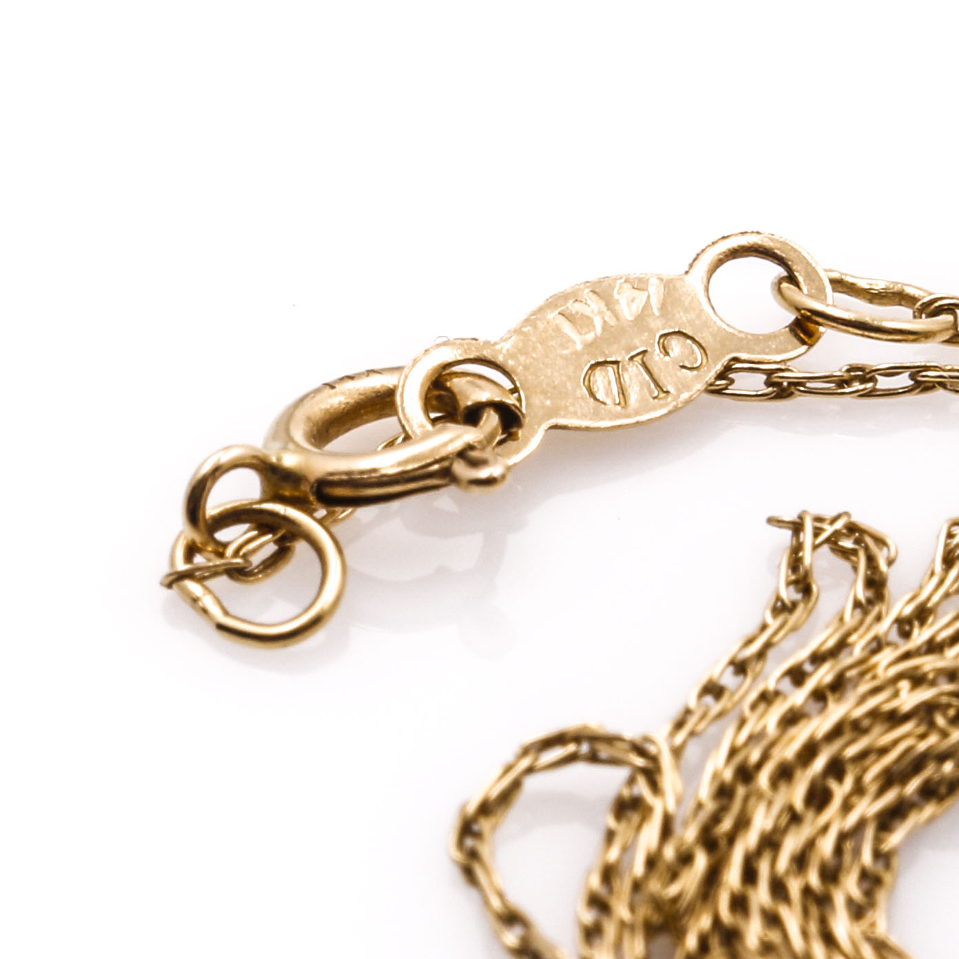 14K Yellow Gold Blue Topaz Pendant Necklace