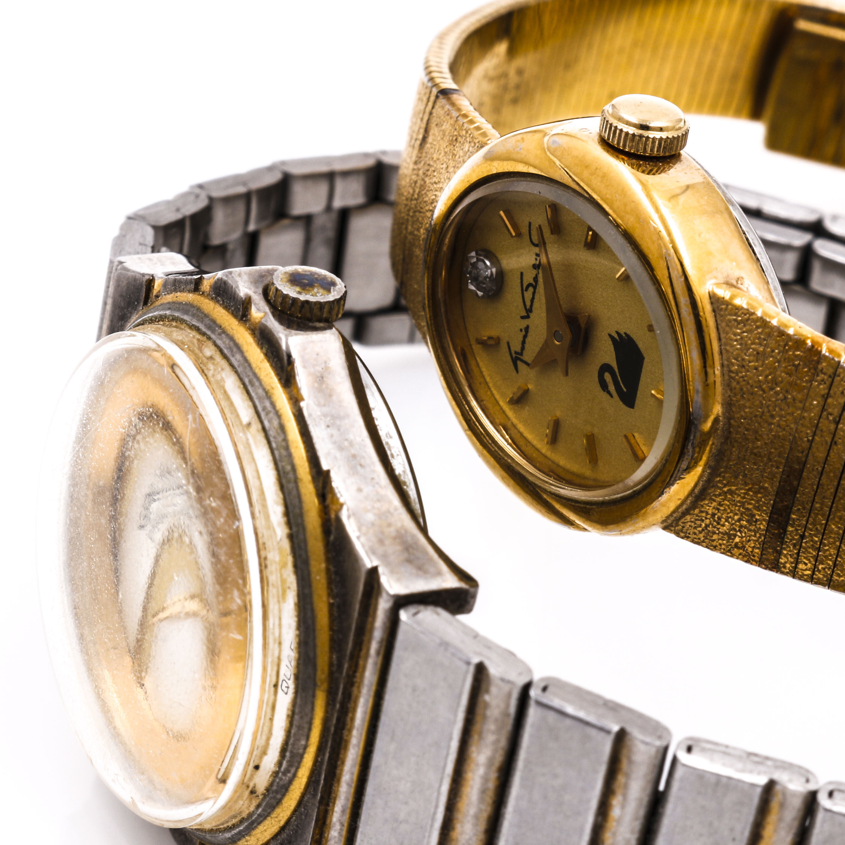 Silver and Gold Tone Gruen and Gloria Vanderbilt Watch