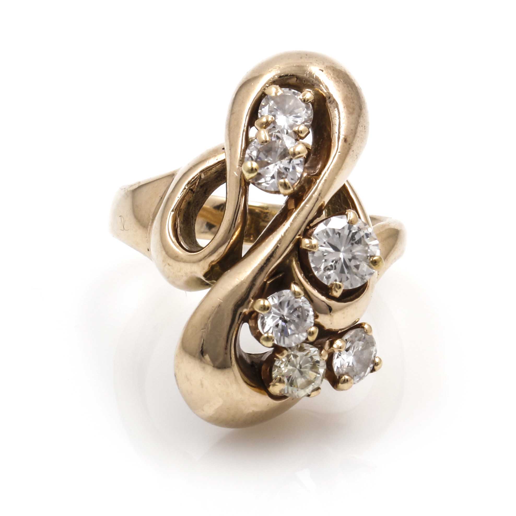 10K Yellow Gold 1.11 CTW Diamond Ring