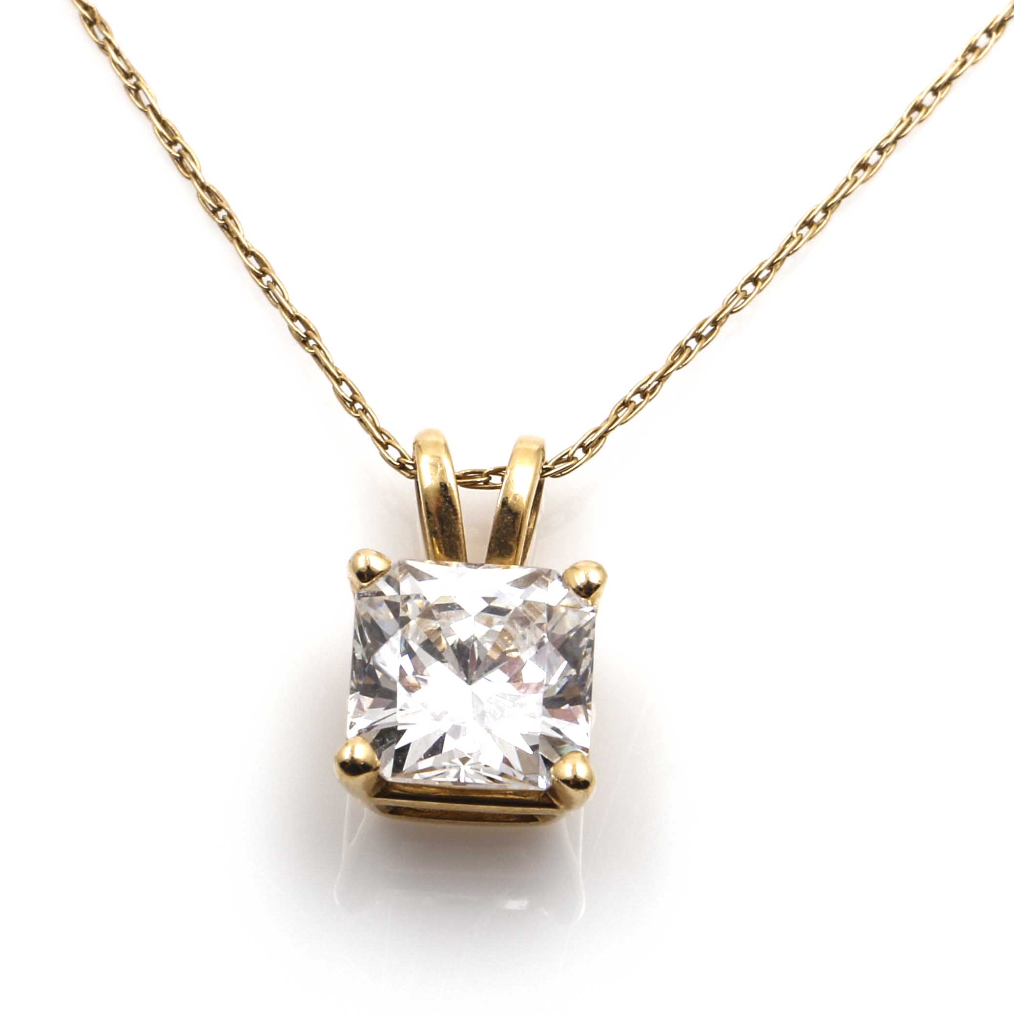 14K Yellow Gold Cubic Zirconia Necklace
