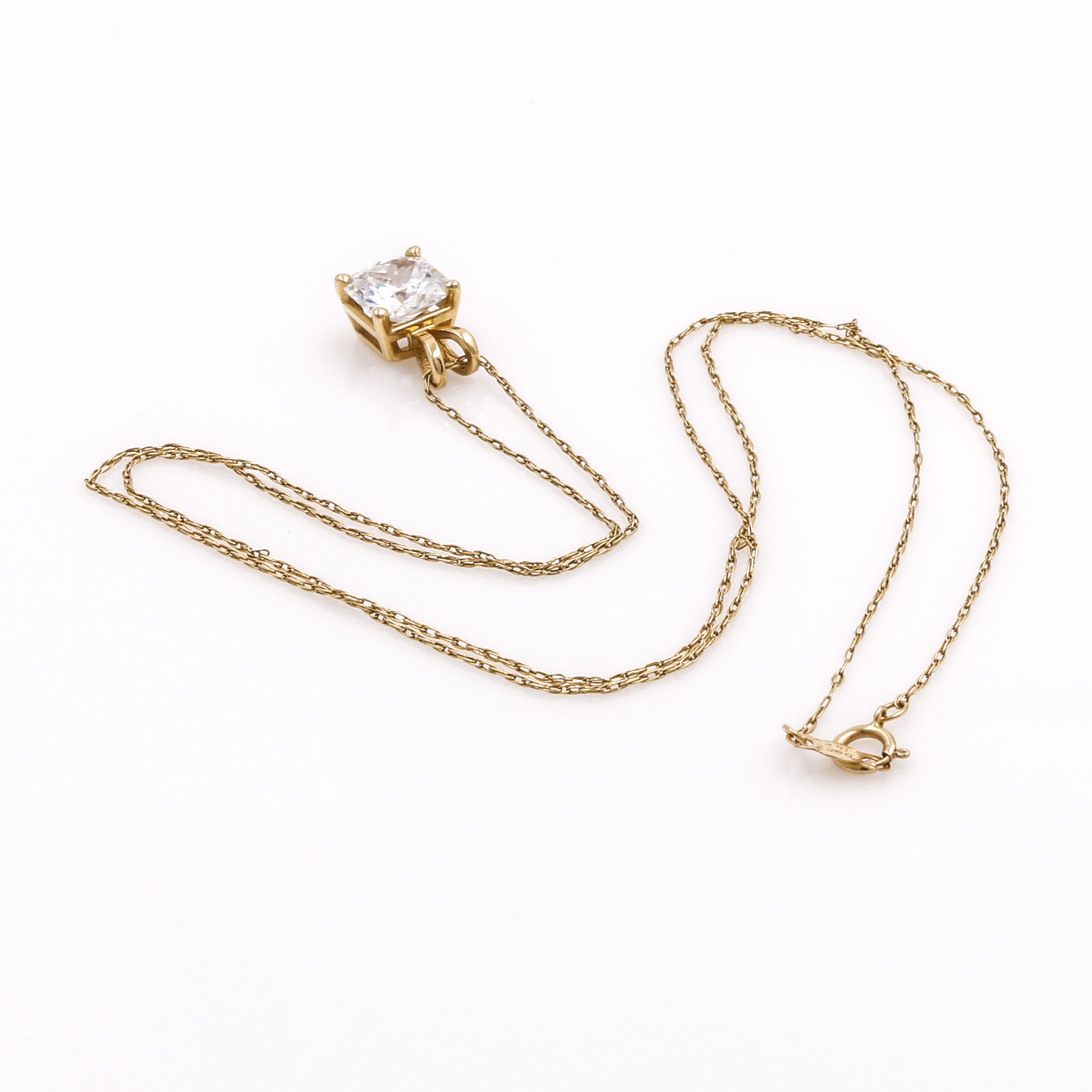 14K Yellow Gold Cubic Zirconia Necklace
