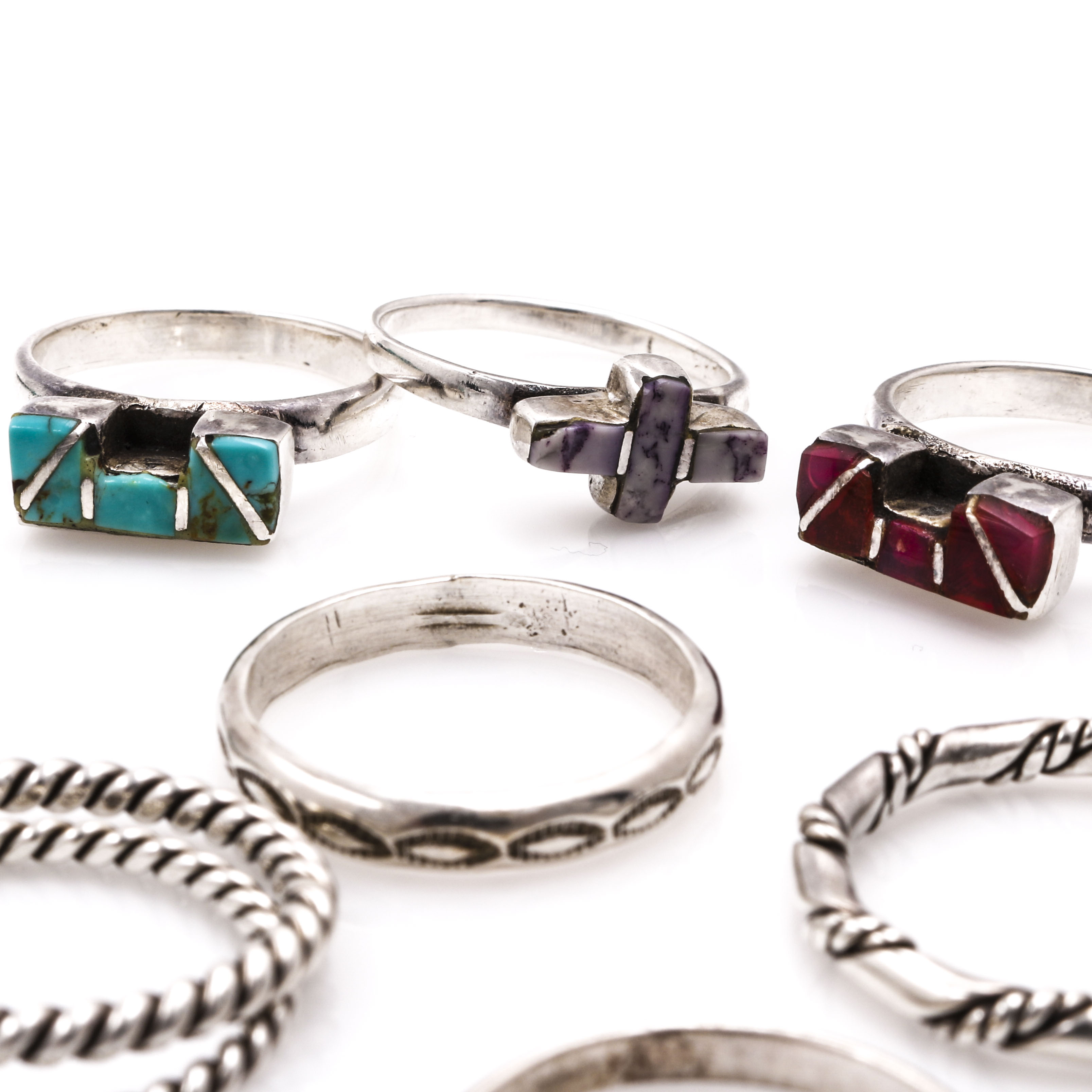 Sterling Silver Turquoise, Agate, and Malachite Jewelry