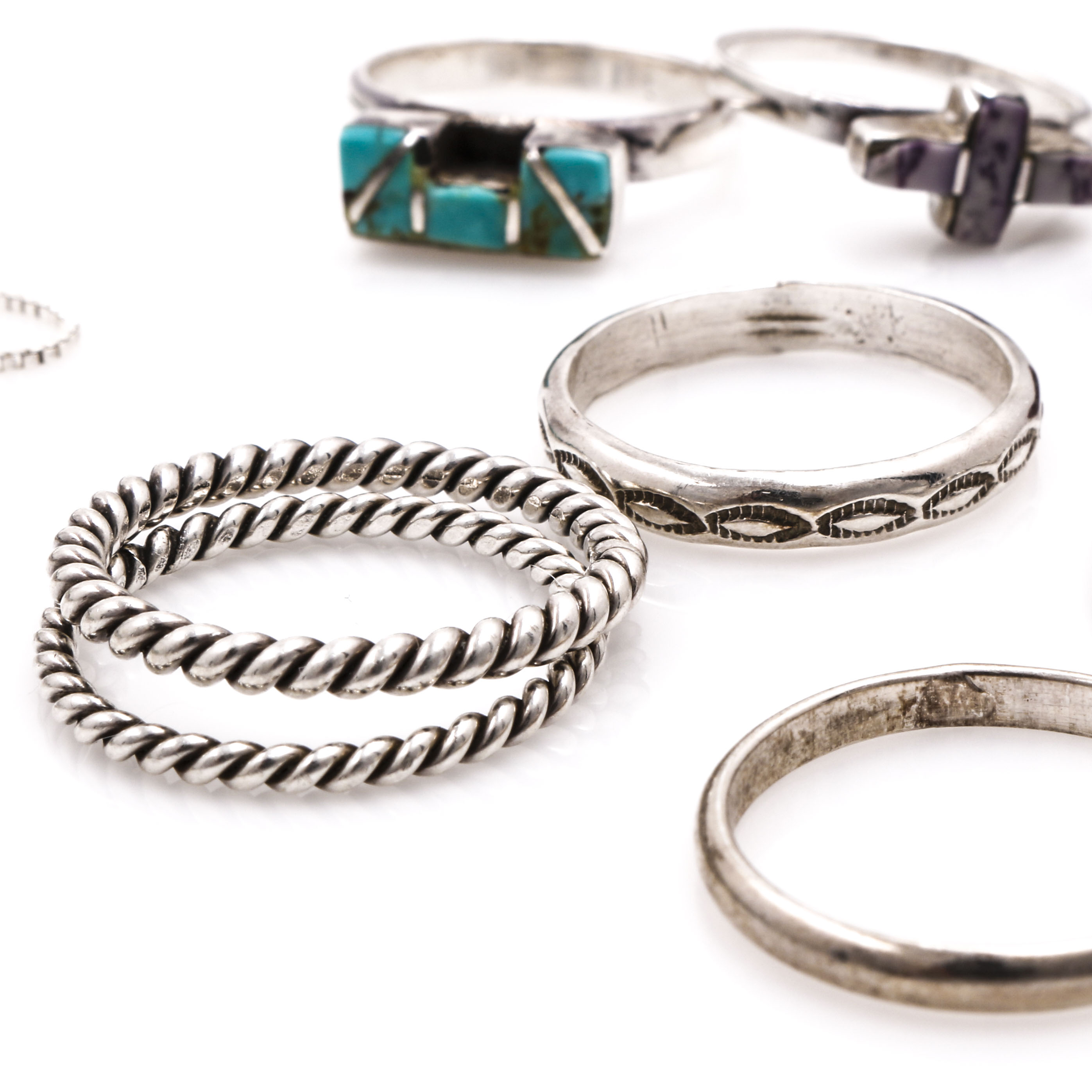 Sterling Silver Turquoise, Agate, and Malachite Jewelry