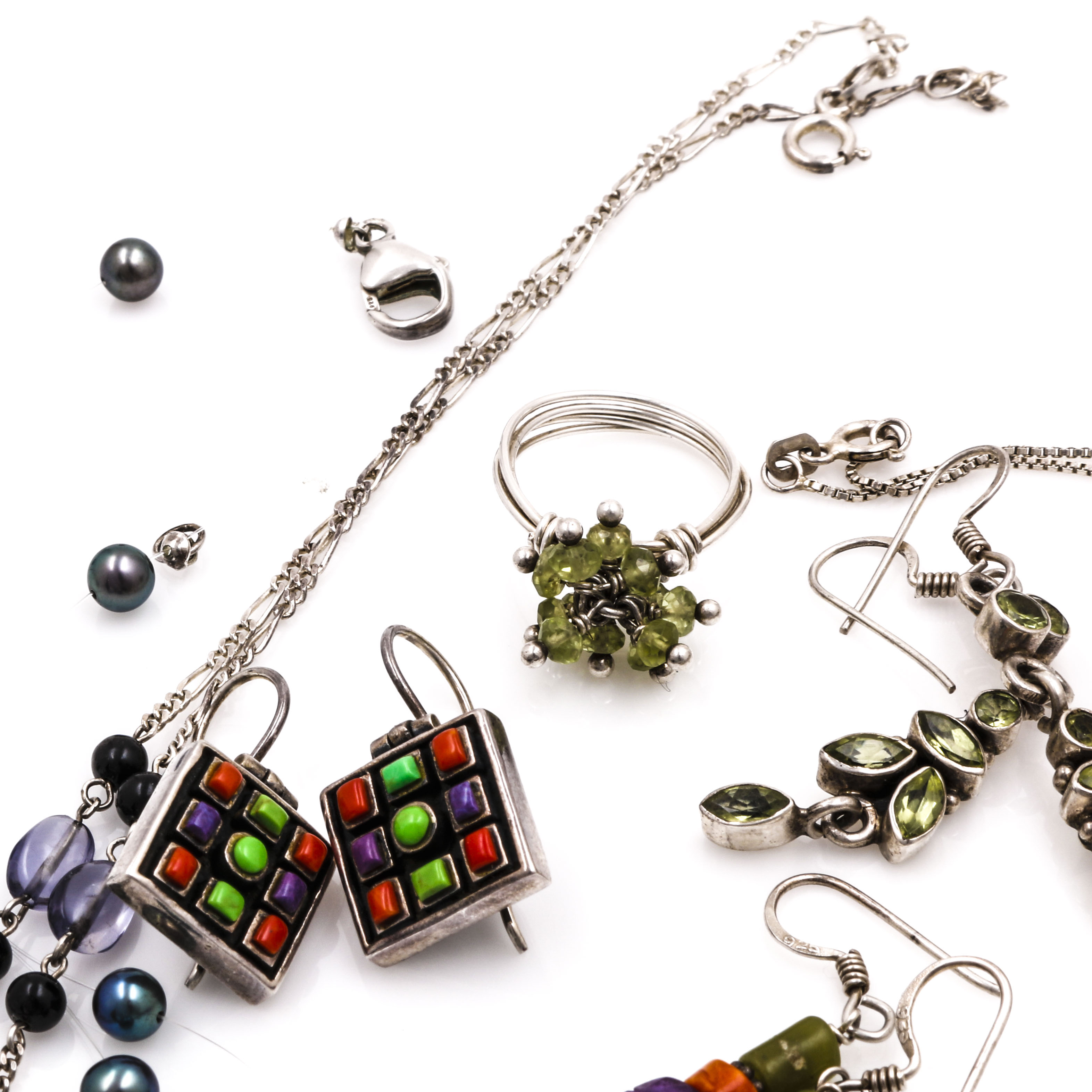 Sterling Silver Gemstone Necklaces and Earrings