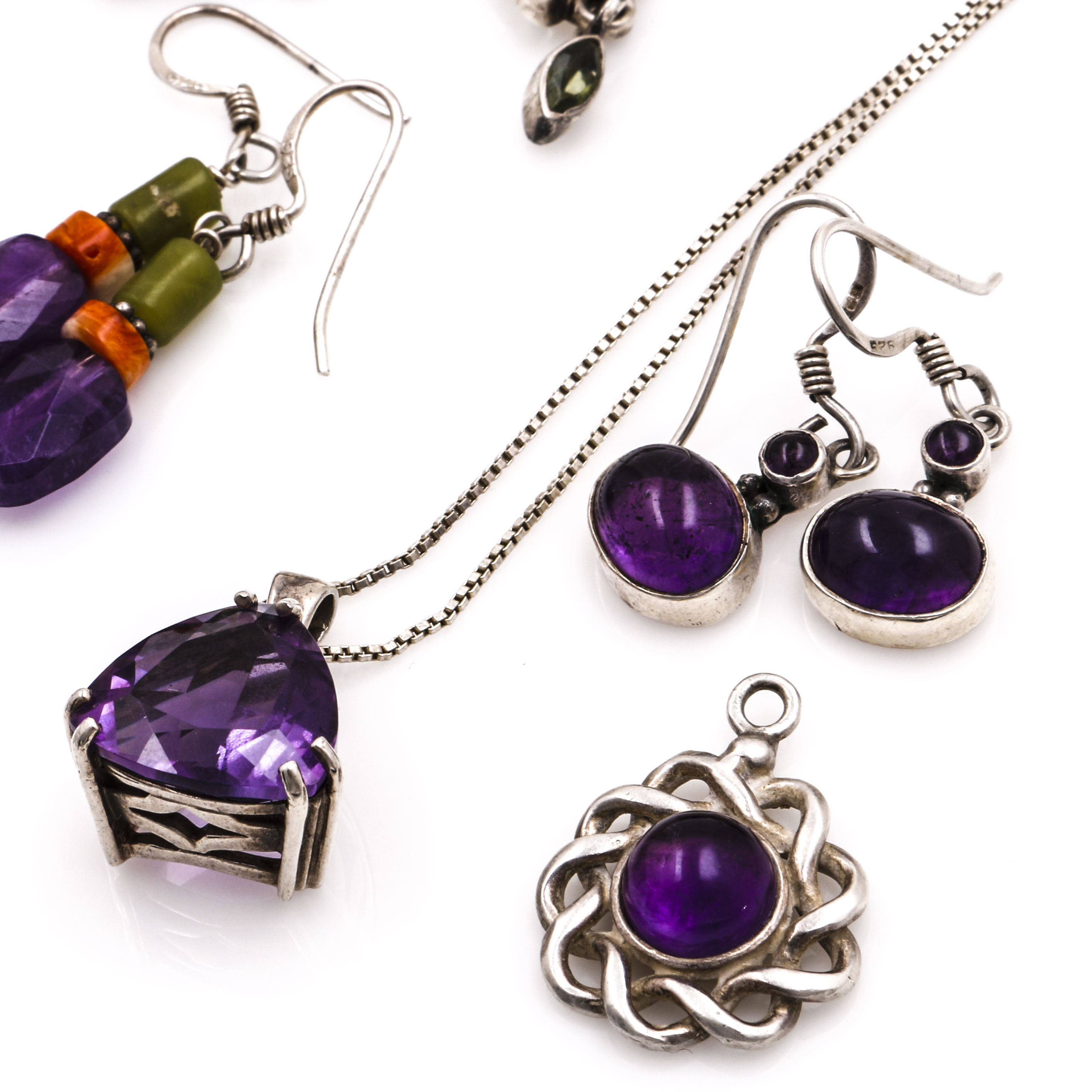 Sterling Silver Gemstone Necklaces and Earrings